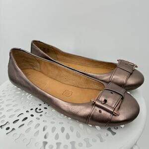 Naturalizer Bayberry ballet flats shoes rose gold leather buckle slip on size 7